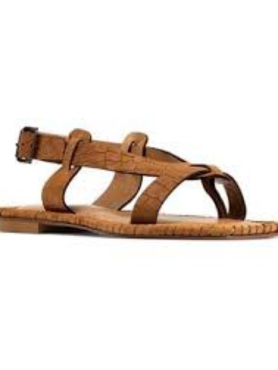 Donald J. Pliner Shoes - Donald Pliner Eliya Brown Crocodile Embossed Suede Sandals
